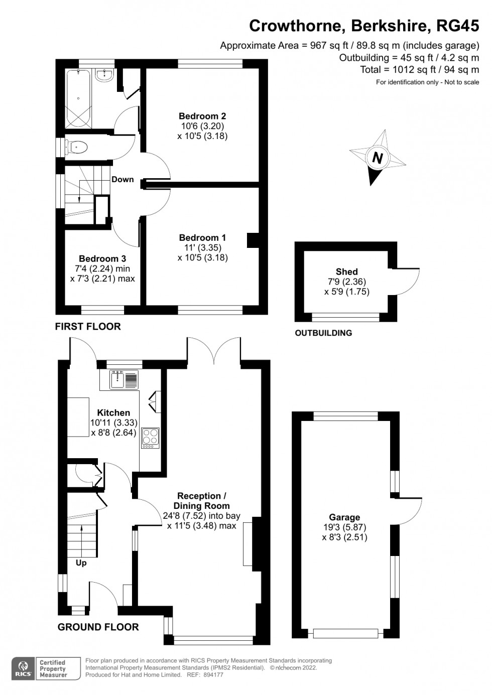 Floorplan for Crowthorne, Berkshire