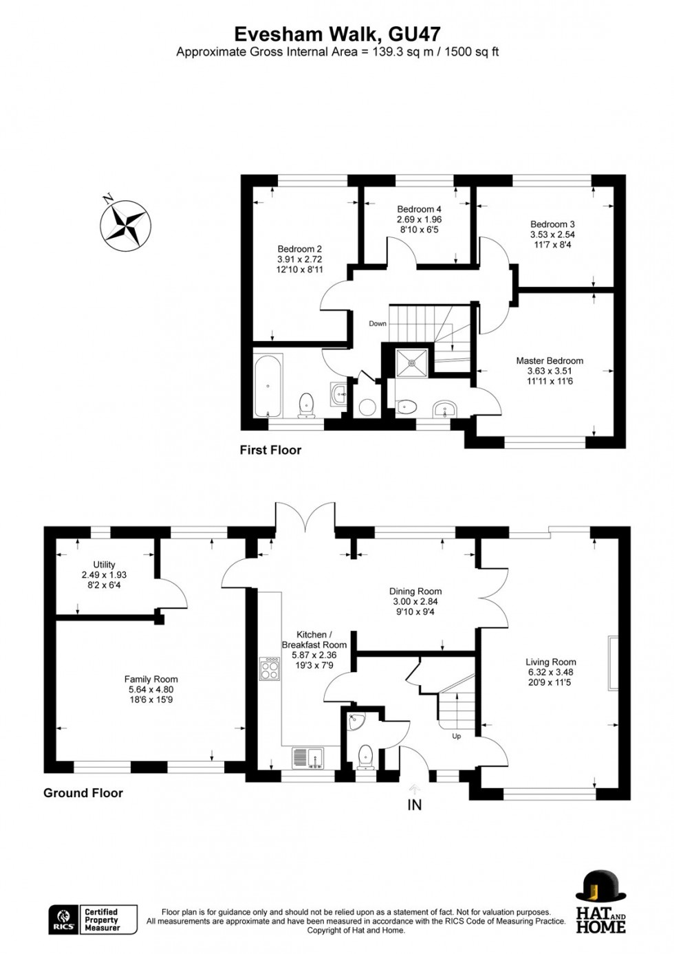 Floorplan for Evesham Walk, Sandhurst, Berkshire
